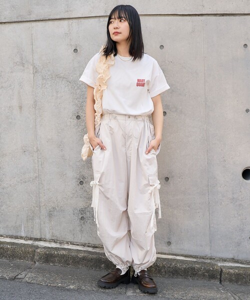 「PUBLUX」 半袖Tシャツ「MARY QUANTコラボ」 フリ- ネイビー レディース_画像3