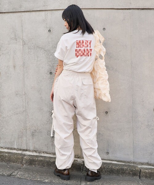 「PUBLUX」 半袖Tシャツ「MARY QUANTコラボ」 フリ- ネイビー レディース_画像4