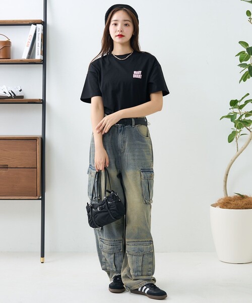 「PUBLUX」 半袖Tシャツ「MARY QUANTコラボ」 フリ- ネイビー レディース_画像5