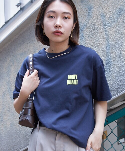 「PUBLUX」 半袖Tシャツ「MARY QUANTコラボ」 フリ- ネイビー レディース_画像8