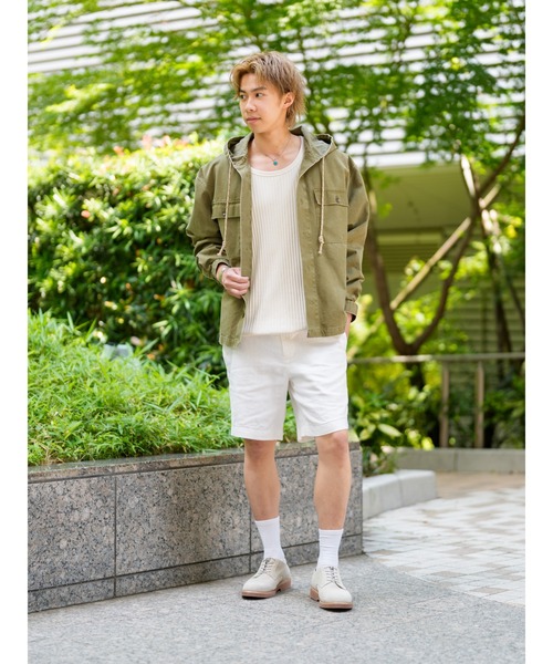 新品 ナイジェルケーボン リネンショーツ　緑ワイド日本製ハーフパンツ春夏メンズ ハーフパンツ パンツ 短パン 9インチ リネン ショートパンツ メンズ