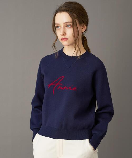 「DRESSTERIOR」 長袖ニット 40 ネイビー レディース_画像6