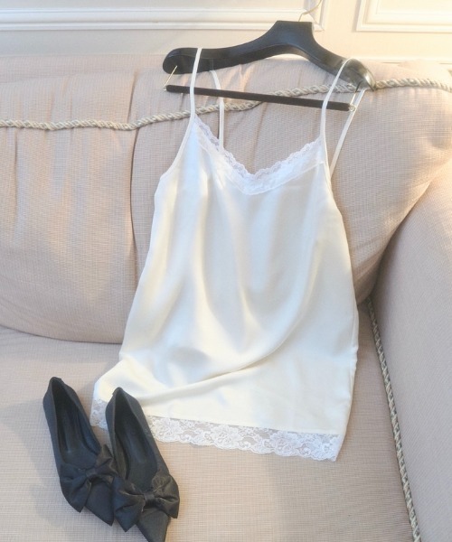 chernyy ワンピース satin lace mini cami dress / サテンレースキャミ