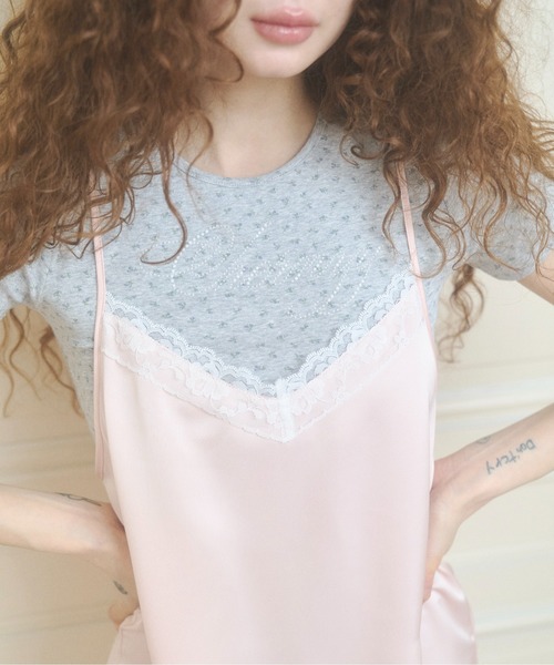 chernyy ワンピース satin lace mini cami dress / サテンレースキャミ