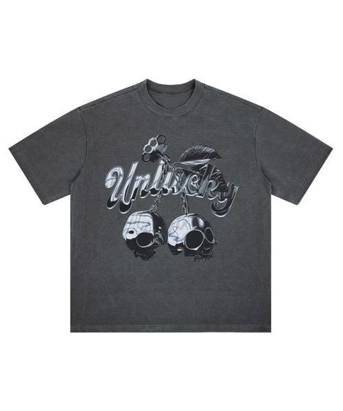 Ressaca（レサーカ） tシャツ オーバーサイズユーズド加工スカル 