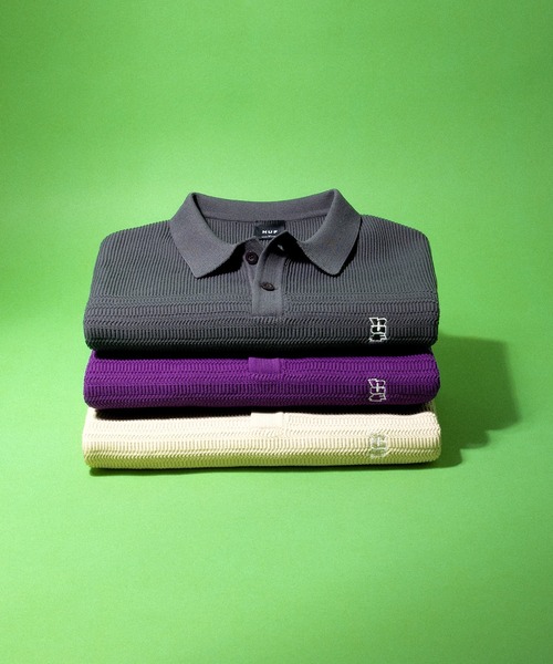 HUF（ハフ） ポロシャツ MEGABLAST KNIT POLO TOP メンズ レディース