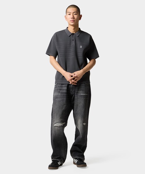 HUF（ハフ） ポロシャツ MEGABLAST KNIT POLO TOP メンズ レディース