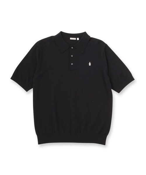 美品☆DRESSTERIOR コラボレーション ニットポロシャツ 半袖 黒 DRESSTERIOR（ドレステリア） セーター ニット 「ウォッシャブル