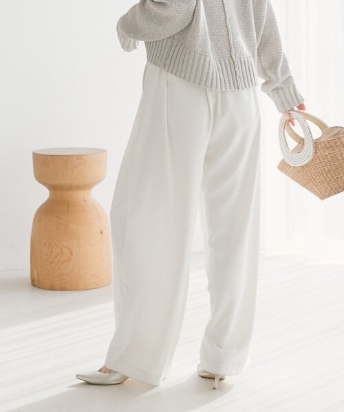 「La boutique BonBon」 スラックス TM チャコールグレー レディース
