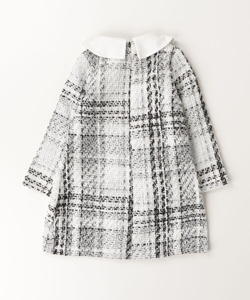 「Rora」 「KIDS」長袖ワンピース 100cm ホワイト×ブラック キッズ_画像2
