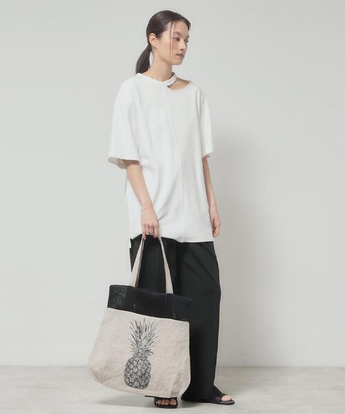 HIROKO HAYASHIトートバッグ ホワイト×ブラック HIROKO HAYASHI（ヒロコ ハヤシ） トートバッグ FILO（フィロ）トート