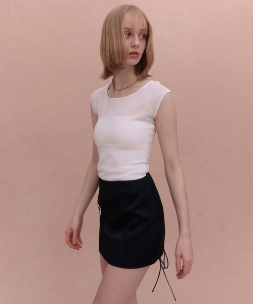 スカート SATIN RIBBON MINI SKIRTの画像