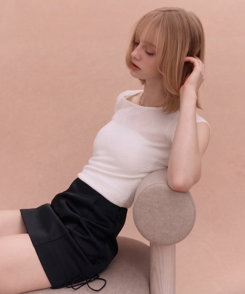 スカート SATIN RIBBON MINI SKIRTの画像