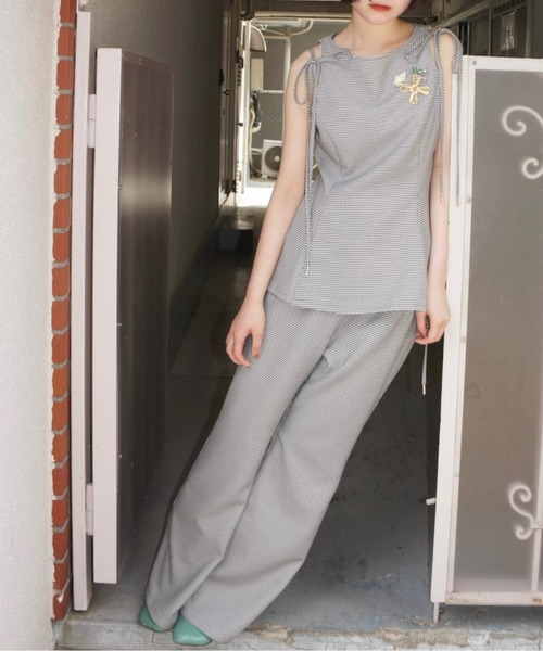 「musubore」 ブーツカットパンツ 0 ネイビー レディース_画像4