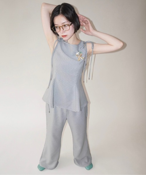 「musubore」 ブーツカットパンツ 0 ネイビー レディース_画像8