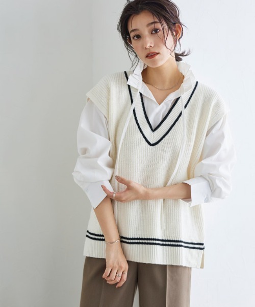 「Pierrot」 長袖ブラウス L オフホワイト レディース_画像2