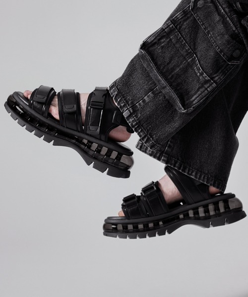 「CLEL」 サンダル X-LARGE ブラック メンズ_画像6