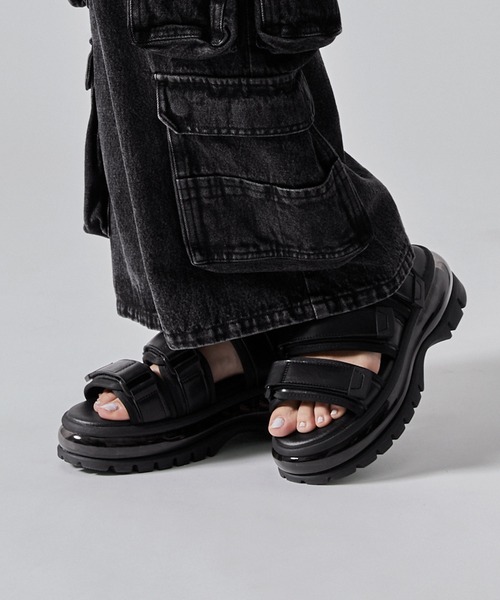 「CLEL」 サンダル X-LARGE ブラック メンズ_画像7