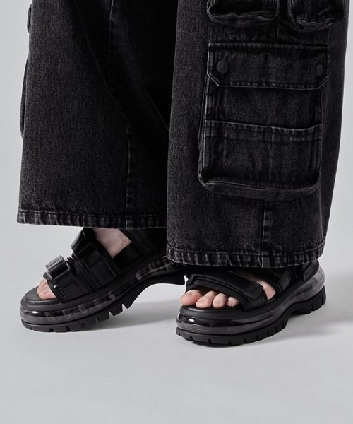 「CLEL」 サンダル X-LARGE ブラック メンズ_画像8