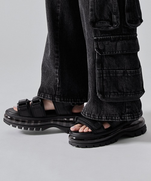 「CLEL」 サンダル X-LARGE ブラック メンズ_画像9