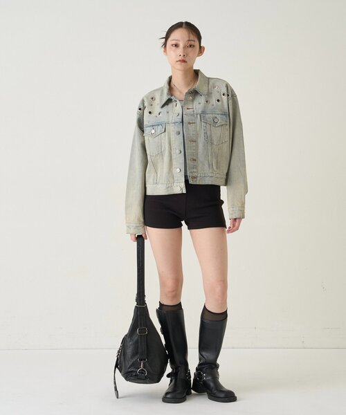 「WHO'S WHO gallery」 デニムジャケット MEDIUM サックスブルー レディース_画像6