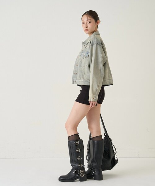 「WHO'S WHO gallery」 デニムジャケット MEDIUM サックスブルー レディース_画像7