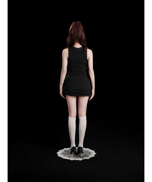 ANDWANG ワンピース Texture Frill Mini Dress : ZOZOTOWN Yahoo!店