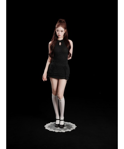 ANDWANG ワンピース Texture Frill Mini Dress : ZOZOTOWN Yahoo!店