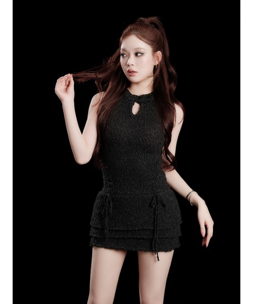 ANDWANG ワンピース Texture Frill Mini Dress : ZOZOTOWN Yahoo!店