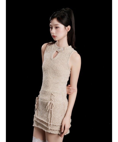 ワンピース ANDWANG Texture Frill Mini Dress beige ANDWANG ワンピース Texture Frill Mini Dress : ZOZOTOWN Yahoo!店