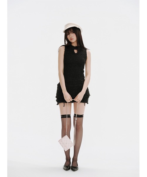 ANDWANG ワンピース Texture Frill Mini Dress : ZOZOTOWN Yahoo!店