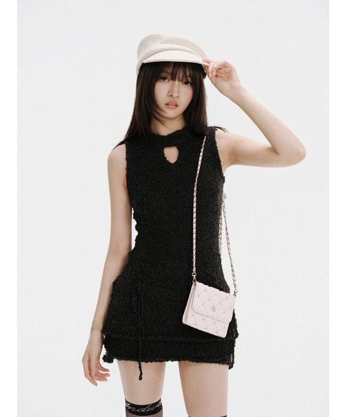 ANDWANG ワンピース Texture Frill Mini Dress : ZOZOTOWN Yahoo!店