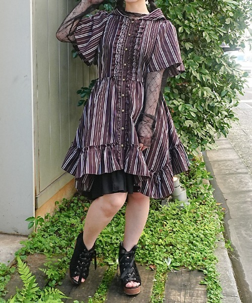 axes femme（アクシーズ ファム） シャツワンピース ストライプ柄