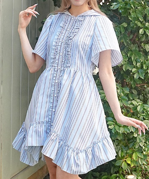 axes femme（アクシーズ ファム） シャツワンピース ストライプ柄