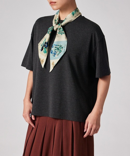 極美品 ポールスミス 花柄 半袖 シャツ アヴァンガーデン とろみ 洗える 茶 Paul Smith（ポール・スミス） tシャツ 半袖 ウィメンズ ”Garden