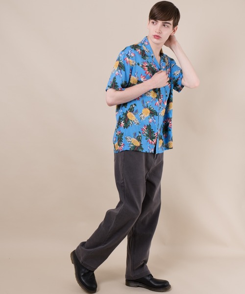 美品　Engineered Garments オープンカラーアロハシャツ クロス MGV（エムジーヴィー） シャツ リラックスオープンカラーアロハシャツ