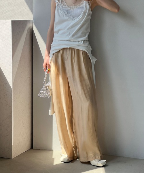 新品♡Bell Chu Very♡ストレスフリーワイドパンツ♡ 麻素材の快適ワイドパンツ（ワイド/フレアパンツ）｜(花笑むとき