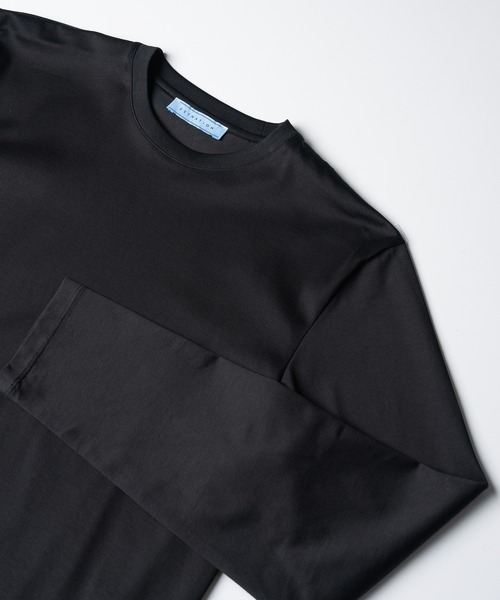 ANTICIPO クルーネックロングスリーブTシャツ カットソー 黒 44 コットンクルーネック ロングスリーブTシャツ｜トゥモローランド