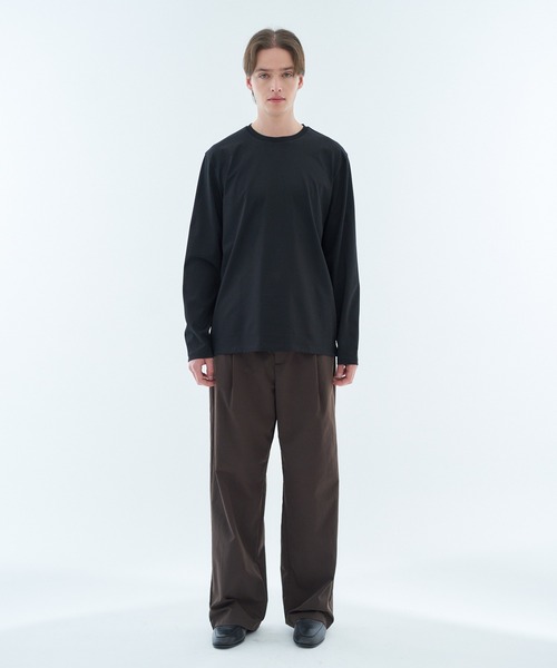 Bristol ロングスリーブカットソー 黒 セール】後ろボタンロングスリーブカットソー（Tシャツ