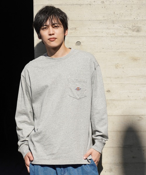ディッキーズ シングルジャージー グラフィック L/S Tシャツ Dickies tシャツ ディッキーズ ポケット付きロゴワッペンロング