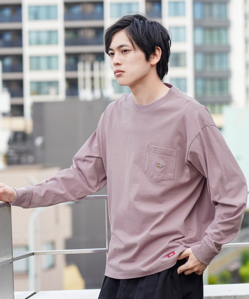 Dickies tシャツ ディッキーズ ポケット付きロゴワッペンロング