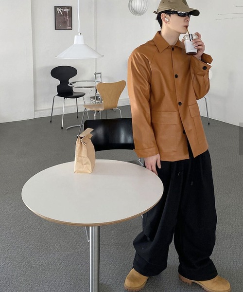 ジャケット・アウター NOYESNO NO NEED（ノーニード） ブルゾン アウター フェイクレザーボタン