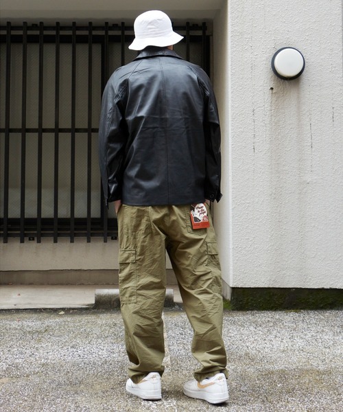 B17597 未使用 クルニ 24AW フェイクレザーボタンフーディブルゾン緑1 50%OFF【CULLNI(クルニ)】Faux Leather Dot Button Hoodie Blouson