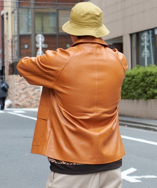 NO NEED（ノーニード） ブルゾン アウター フェイクレザーボタン