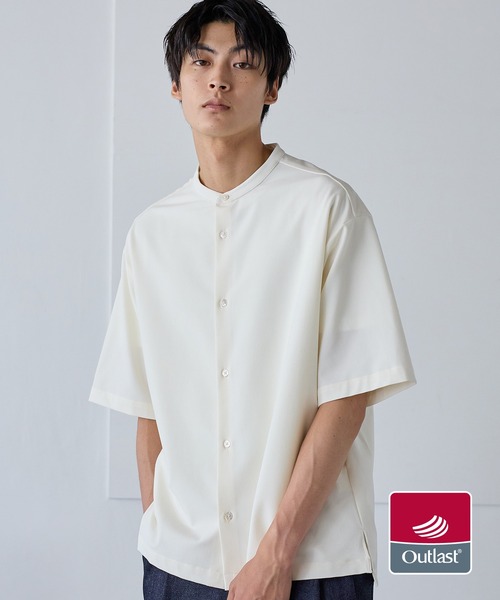 UNITED TOKYO メンズ　半袖ニットシャツ　サイズS 60/2 SUPIMA COTTON シャツ(1 OFF WHITE): : メンズ｜UNITED