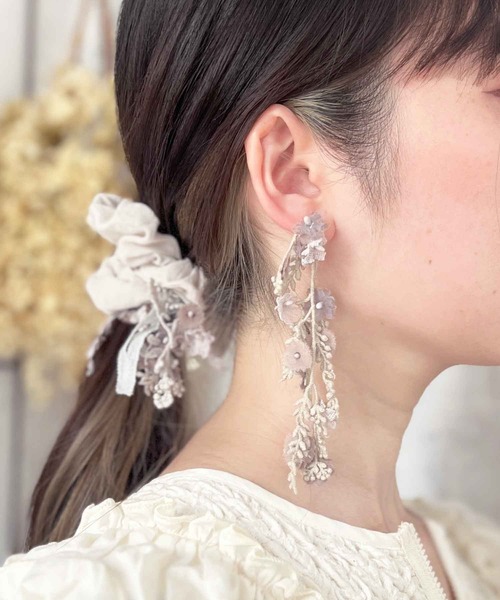 m.soeur イヤーカフ かすみ草とつるレースのイヤーカフ
