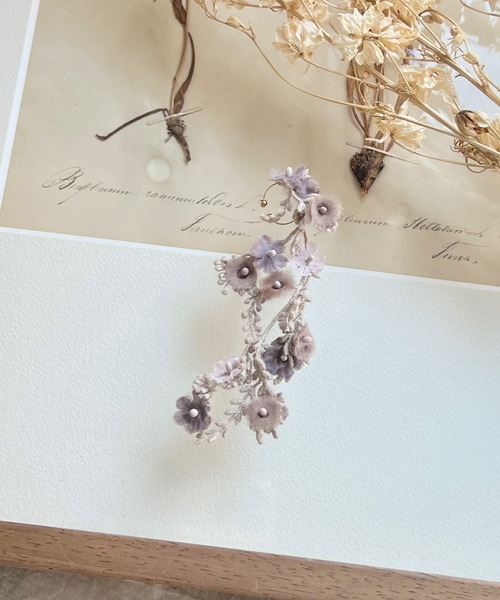 m.soeur イヤーカフ かすみ草とつるレースのイヤーカフ