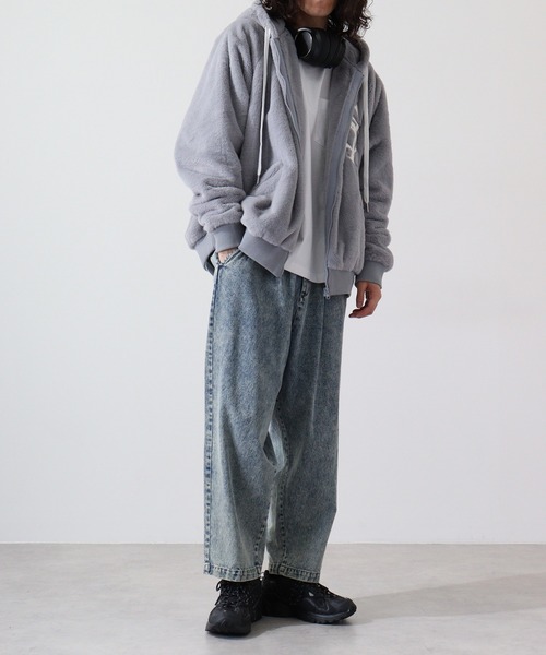 RE730 ブルゾン アウター Cross big fur blouson / クロスアップリケ