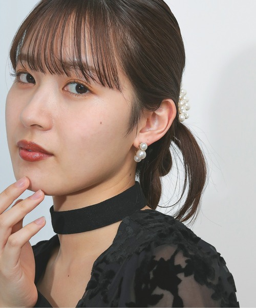 Kana ピアス 3連 パール スタッド パーティー 結婚式 お呼ばれ