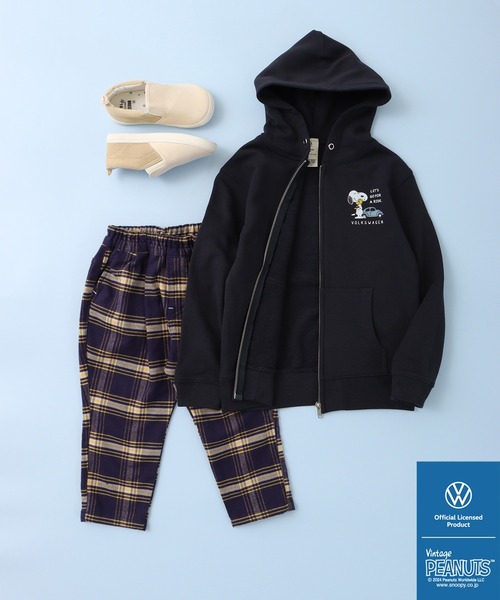パーカー PEANUTS×Volks wagen プリントフルジップパーカー キッズ 子供服 男の子 女の子の画像